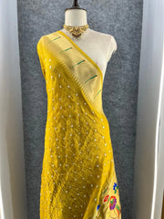 Premium Viscose Pure Paithani Bandhani Fusion Saree