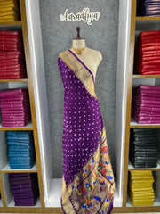 Premium Viscose Pure Paithani Bandhani Fusion Saree