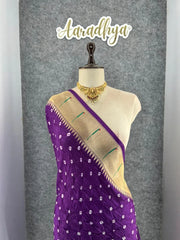 Premium Viscose Pure Paithani Bandhani Fusion Saree