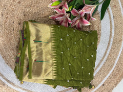 Premium Viscose Pure Paithani Bandhani Fusion Saree