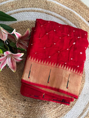Premium Viscose Pure Paithani Bandhani Fusion Saree