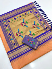 Soft Traditional Paithani Gadwal Border Saree