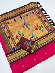 Soft Traditional Paithani Gadwal Border Saree