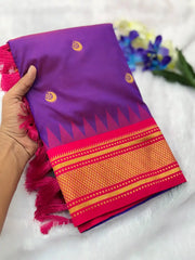 Soft Traditional Paithani Gadwal Border Saree