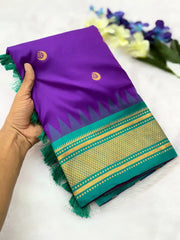 Soft Traditional Paithani Gadwal Border Saree