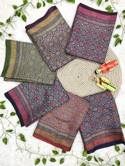Soft Ajrakh Printed Saree