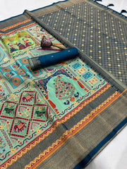 Soft Gaji Silk Position Pashmina Saree