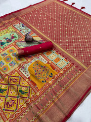 Soft Gaji Silk Position Pashmina Saree