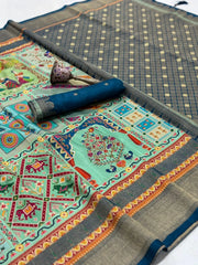 Soft Gaji Silk Position Pashmina Saree