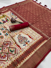 Soft Gaji Silk Position Pashmina Saree