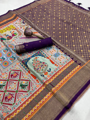 Soft Gaji Silk Position Pashmina Saree