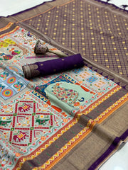 Soft Gaji Silk Position Pashmina Saree