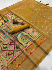 Soft Gaji Silk Position Pashmina Saree