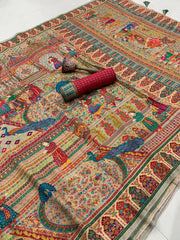 Royal Darbar Pashmina Silk Heritage Mughal Saree