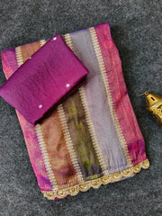 Pure Soft Silk Rainbow Saree
