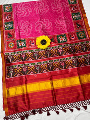 Handloom Silk Rangoli Printed Patola Saree