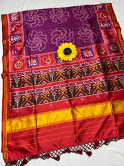 Handloom Silk Rangoli Printed Patola Saree