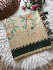 Peacock Jaal Soft Muga Cotton Saree