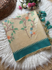 Peacock Jaal Soft Muga Cotton Saree