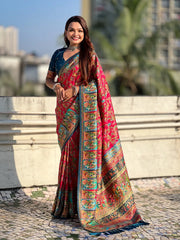 Pure Viscose Silk Pashmina Thread Work Saree