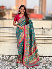 Pure Viscose Silk Pashmina Thread Work Saree