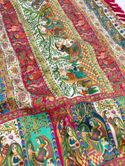 Pure Viscose Silk Pashmina Thread Work Saree