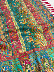 Pure Viscose Silk Pashmina Thread Work Saree