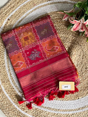 Pure Khadi Raw Silk Weaving Patola Saree