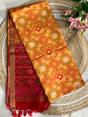 Pure Khadi Raw Silk Weaving Patola Saree