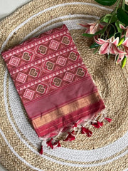 Pure Khadi Raw Silk Weaving Patola Saree