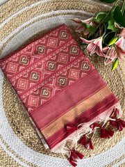 Pure Khadi Raw Silk Weaving Patola Saree