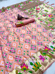 AS-004 | Soft Silk Paithani Patola Fusion Saree
