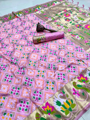 AS-004 | Soft Silk Paithani Patola Fusion Saree