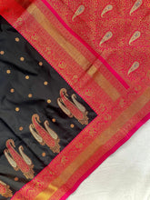 Black Paithani Weaves with kanchipuram touch Silk Saree