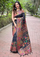 Pashmina Kashmiri Woven Border Saree