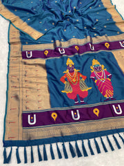 Paithani Vitthala Pallu Muniya Border Saree