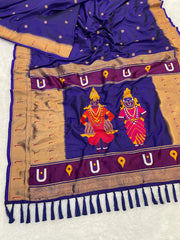 Paithani Vitthala Pallu Muniya Border Saree