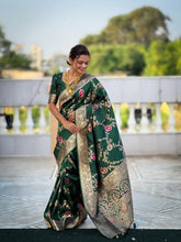 Soft Banarasi Silk Copper Zari Weaving Saree