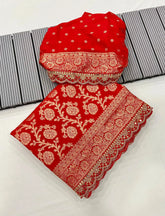 Bridal Wedding Khadi Georgette Sabyasachi Scallop Saree