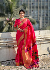 Paithani Vitthala Pallu Muniya Border Saree