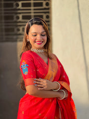 Paithani Vitthala Pallu Muniya Border Saree