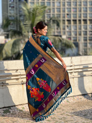 Paithani Vitthala Pallu Muniya Border Saree