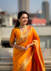 Paithani Vitthala Pallu Muniya Border Saree