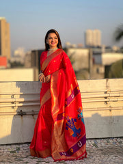 Paithani Vitthala Pallu Muniya Border Saree
