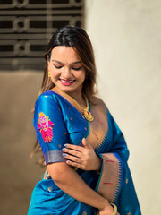 Paithani Vitthala Pallu Muniya Border Saree