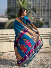 Paithani Vitthala Pallu Muniya Border Saree