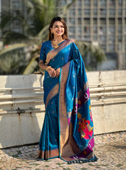 Paithani Vitthala Pallu Muniya Border Saree