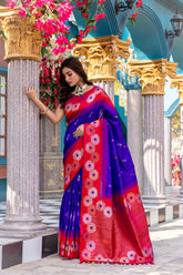 Soft Silk Floral Zari Weaving Saree