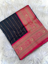 Black Paithani Silk Kanchipuram Touch Saree
