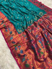 Traditional Wedding Marigold Paithani Saree